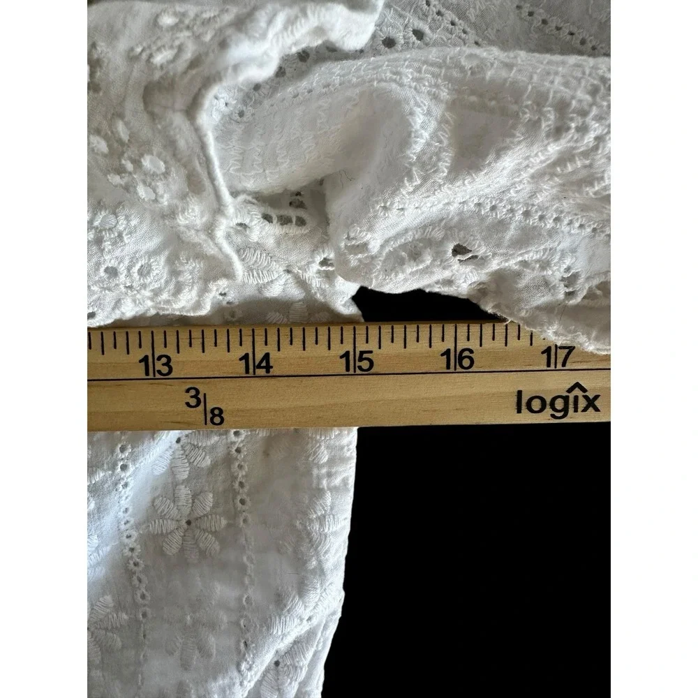 Women's Strappy Cropped Lace-Up Eyelet Peplum Top Blouse Boho Festival Delicate